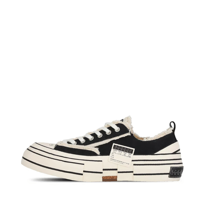 Basic handmade vulcanized canvas shoes black