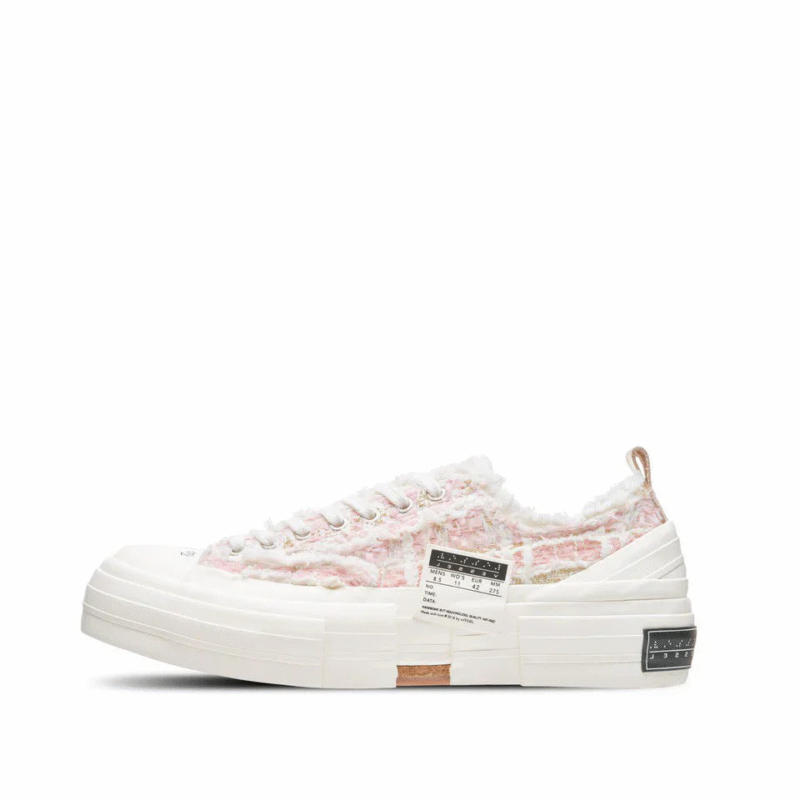Check Tweed Chanel Style Sneakers Pink